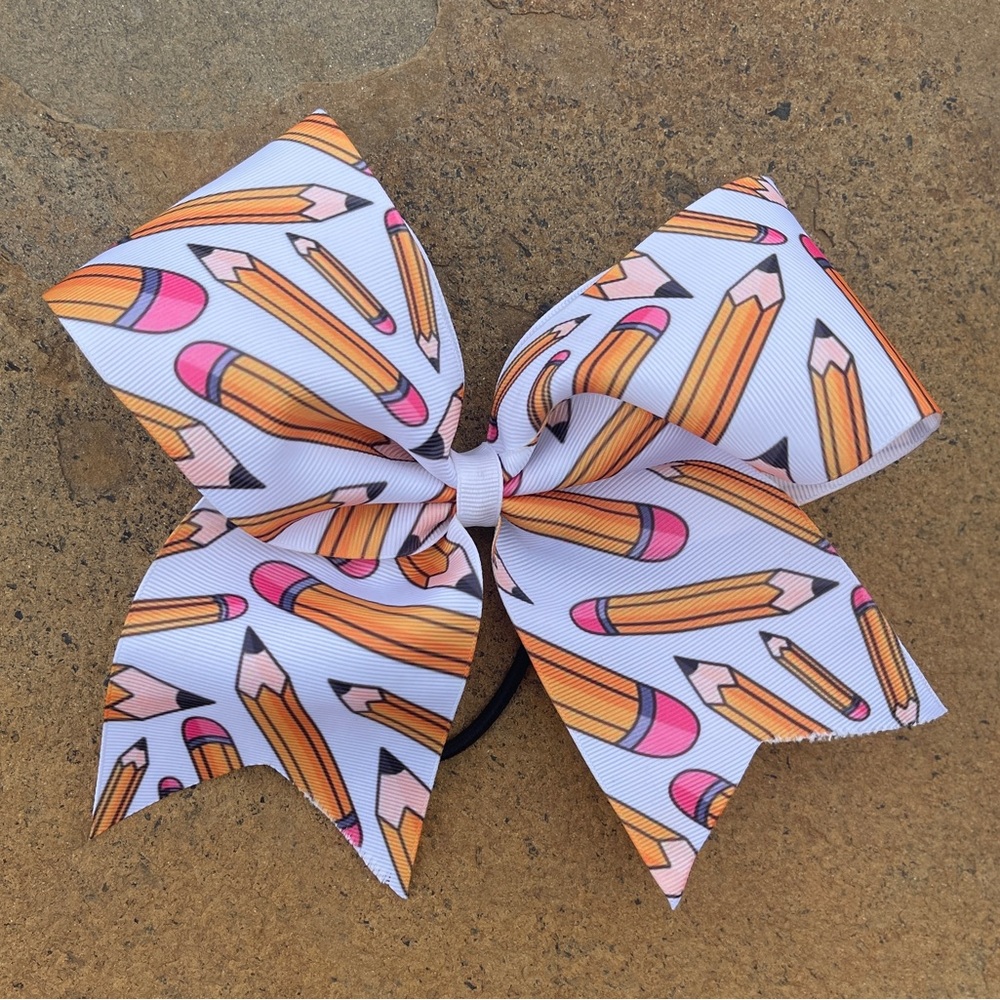Girls Cheer Style Pencil Bow